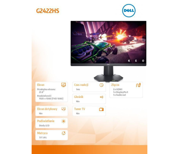 Dell 23,8'' G2422HS 210-BDPN Czarny - 1463742 - zdjęcie 13